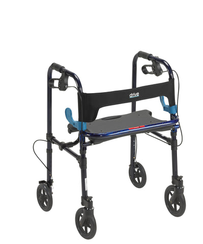 Drive Medical 10243 Clever Lite Walker Rollator, Adult, 8" Wheels, Flame Blue - Owl Medical Supplies