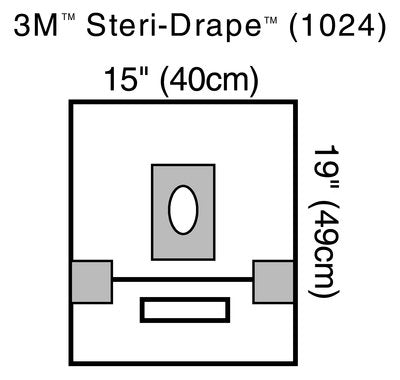 3M 1024 Steri-Drape Small Drape With Adhesive Aperture And Pouch 40cm x 49cm - Owl Medical Supplies