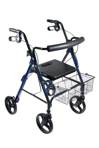 Drive Medical 750nb DLite Lightweight Walker Rollator with 8" Wheels and Loop Brakes, Blue - Owl Medical Supplies
