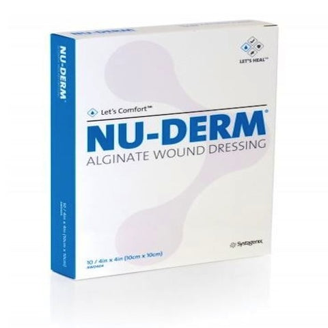 Acelity (Systagenix) AWD404 Nu-Derm Alginate Wound Dressing 10cm x 10cm (4" x 4") - Owl Medical Supplies