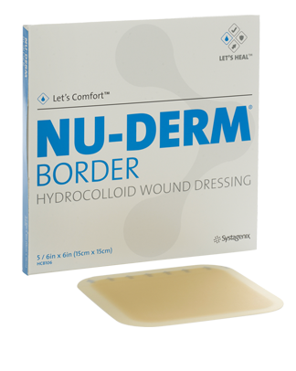 Acelity (Systagenix) HCB106 Nu-Derm Border Hydrocolloid Wound Dressing 15cm x 15cm (6" x 6") - Owl Medical Supplies