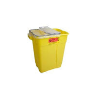 Chemotherapy Sharps Collector, Slide Top with Gasket, 9GL, Natural Top, Yellow Base