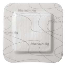 Coloplast 39638 Biatain Silicone Ag Foam Dressing, 5" x 5" (12.5cm x 12.5cm) - Owl Medical Supplies
