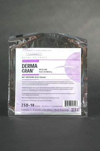 Derma Sciences 50120 Derma Sciencesgran Zinc Saline Wet Dressing, 4" x 8", 12-Ply - Owl Medical Supplies