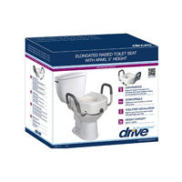 Drive Medical DRV12013 Toilet Seat, with Lock, Riased, Elongated