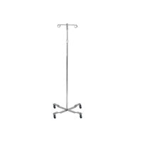 IV Pole, Economy, with Removable Top, Two Hook, H40-82" Silver Vein