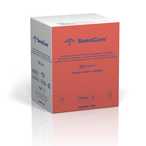Medline 484403 Sensicare Powder Free Glove Stretch Vinyl Singles, Sterile, Large - Owl Medical Supplies