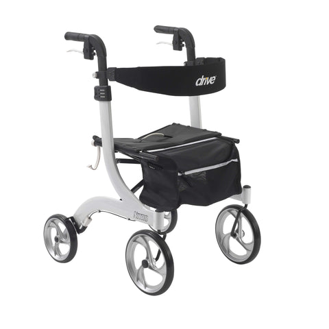 Drive Medical rtl10266wt Nitro Euro Style Walker Rollator, White - Owl Medical Supplies