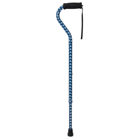 Drive Medical rtl10303sb Foam Grip Offset Handle Walking Cane, Stars - Owl Medical Supplies