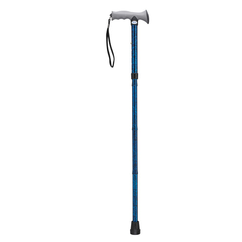 Drive Medical rtl10370bc Adjustable Lightweight Folding Cane with Gel Hand Grip, Blue Crackle - Owl Medical Supplies