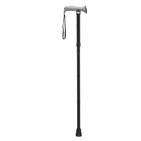 Drive Medical rtl10370bk Adjustable Lightweight Folding Cane with Gel Hand Grip, Black - Owl Medical Supplies