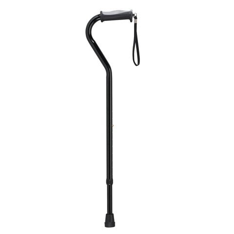 Drive Medical rtl10372bk Adjustable Height Offset Handle Cane with Gel Hand Grip, Black - Owl Medical Supplies