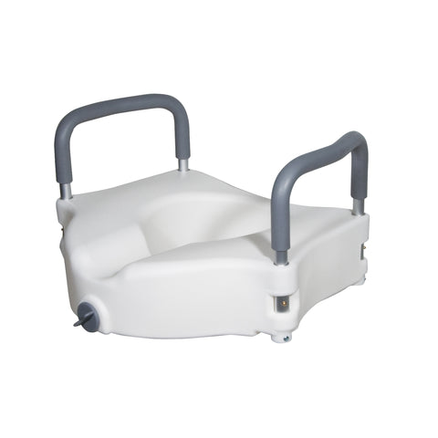 Drive Medical rtl12027ra Elevated Raised Toilet Seat with Removable Padded Arms, Standard Seat - Owl Medical Supplies