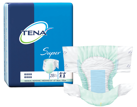 Tena 67401 Super Briefs, Medium (86-119cm or 34"-47") Green - Owl Medical Supplies