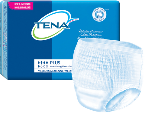 Tena 72633 Protective Underwear Plus Absorbency, Large, 114 - 147cm (45 - 58") White - Owl Medical Supplies