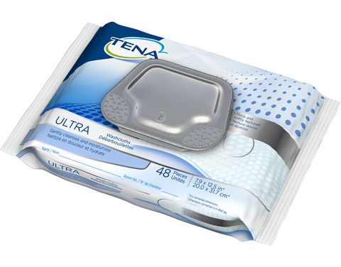 Tena 65720 Ultra Pre-Moistened Washcloths, Alcohol-Free - Owl Medical Supplies