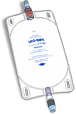 Urocare 77180 Uro-Safe Disposable Clear/White Vinyl Urinary Leg Bag Medium, 18 Fl.oz. Capacity, Transparent Front/White-Opaque Back, Twist-Drain Closure - Owl Medical Supplies