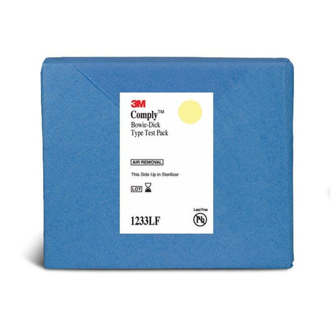 3M 1233LF Comply Bowie-Dick Test Pack, Yellow turns dark brown/black (case)