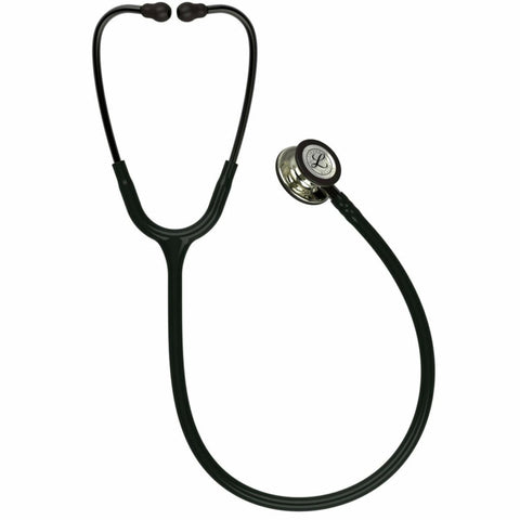 3M 5861 Littmann Classic III Monitoring Stethoscope, champagne-finish chestpiece, black tube, 27 in - Owl Medical Supplies