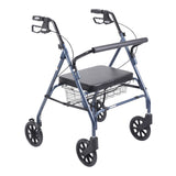 Drive Medical 10215bl-1 Heavy Duty Bariatric Walker Rollator with Large Padded Seat, Blue - Owl Medical Supplies