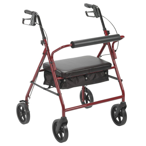 Drive Medical 10216rd-1 Bariatric Rollator with 8" Wheels, Red - Owl Medical Supplies