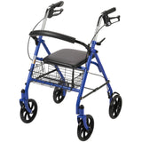 Drive Medical 10257bl-1 Four Wheel Walker Rollator with Fold Up Removable Back Support, Blue - Owl Medical Supplies