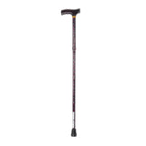 Drive Medical 10304bf-1 Lightweight Adjustable Folding Cane with T Handle, Black Floral - Owl Medical Supplies