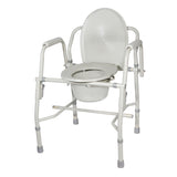 Drive Medical 11125kd-1 Steel Drop Arm Bedside Commode with Padded Arms - Owl Medical Supplies