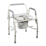 Drive Medical 11125pskd-1 Steel Drop Arm Bedside Commode with Padded Seat and Arms - Owl Medical Supplies