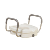 Drive Medical 12008kdr Raised Toilet Seat with Removable Padded Arms, Standard Seat - Owl Medical Supplies