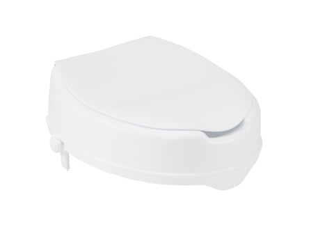 Drive Medical 12063 Raised Toilet Seat with Lock and Lid, Standard Seat, 2" - Owl Medical Supplies
