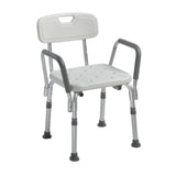 Drive Medical 12445kd-1 Knock Down Bath Bench with Back and Padded Arms - Owl Medical Supplies