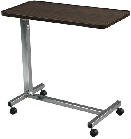 Drive Medical 13003 Non Tilt Top Overbed Table, Chrome - Owl Medical Supplies
