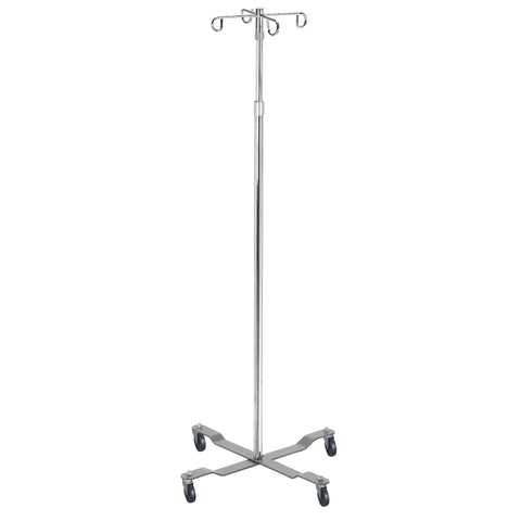 Drive Medical 13029 Economy Removable Top I. V. Pole, 2 Hook Top, Chrome - Owl Medical Supplies