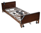 Drive Medical 15235bv-pkg-1-t Delta Ultra Light Full Electric Low Hospital Bed with Half Rails and Therapeutic Support Mattress - Owl Medical Supplies