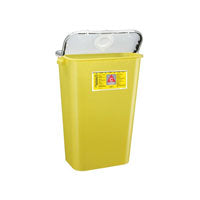 Bemis Health Care 211-040 Sentinel Chemo Container, W11-13/16" x L16-1/2" x H22-1/2" 11GL, Yellow