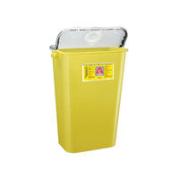 Sentinel Chemo Container, W11-13/16" x L16-1/2" x H22-1/2" 11GL, Yellow