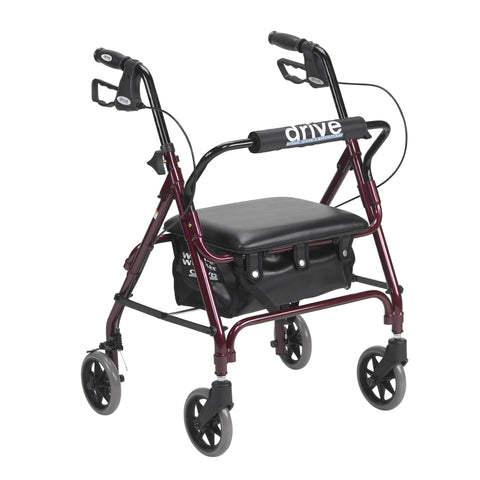 Drive Medical 301psrn Junior Rollator with Padded Seat, Red - Owl Medical Supplies