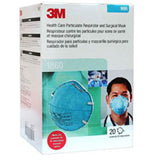 3M 3M1860S Particulate Respirator and Surgical Mask, N95, Cone-Moulded, Teal