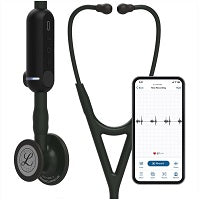 3M 3M8480-CA Littmann CORE Digital Stethoscope Black Chestpiece, Tube, Stem, and Headset, 69 cm (27 in)