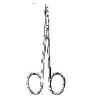 Iris Scissors, 4 1/2 in., Fine, Straight, Stainless Steel