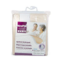 MedPro Quilted Underpad, with Tuck-In Panel, White
