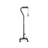 Airgo Comfort-Plus Adjustable Quad Cane, Small Base, H28" to 39" Black