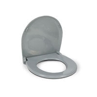 Commode Seat, with Cover, Depth 14.5" W13.25" Light Gray