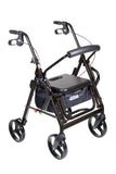 Drive Medical 795bk Duet Dual Function Transport Wheelchair Walker Rollator, Black - Owl Medical Supplies
