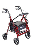 Drive Medical 795bu Duet Dual Function Transport Wheelchair Walker Rollator, Burgundy - Owl Medical Supplies