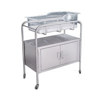 Blickman Inc 8048SS Clinical Bassinet, with Two-Door Cabinet, W31" x H38-1/2" Depth 17-3/4"