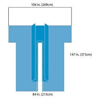 Cardinal Health A9157 Cardiovascular Split Drape with Troughs, A9157