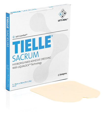 Acelity (Systagenix) MTL104 Tielle Sacrum Hydropolymer Adhesive Dressing 18cm x 18cm (7" x 7") - Owl Medical Supplies