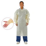 Cardinal Health AAMI Level 2 Yellow Isolation Gown, Over-the-head, Full-back